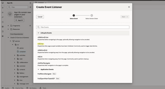 アクション・チェーンの作成。