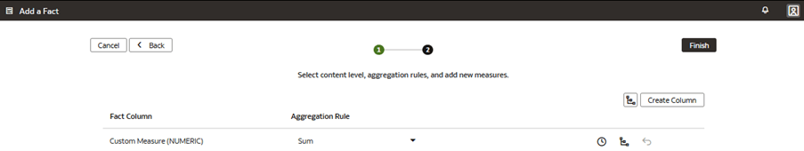 「ファクトの追加」ページのウィザードのステップ2 「ファクトの追加」ページのウィザードのステップ2