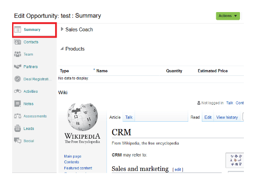 これは、アプリケーション・ページのサマリー・タブに埋め込まれたwebアプリケーションの図です。
