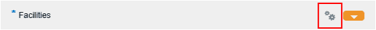 「施設」機能領域の「クイック設定」(歯車) アイコン