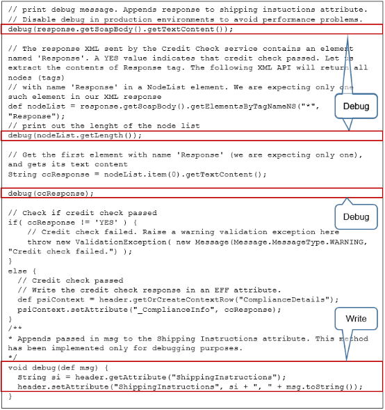 コード内の様々なポイントでのDebugメソッドの使用