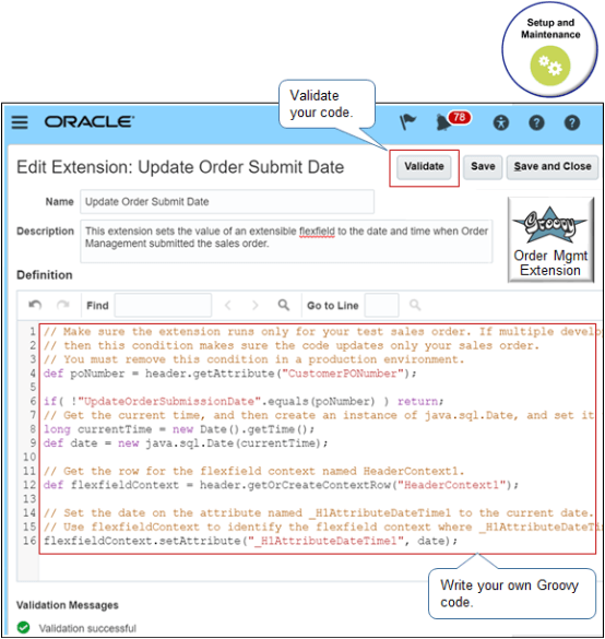 オーダー管理を変更する拡張