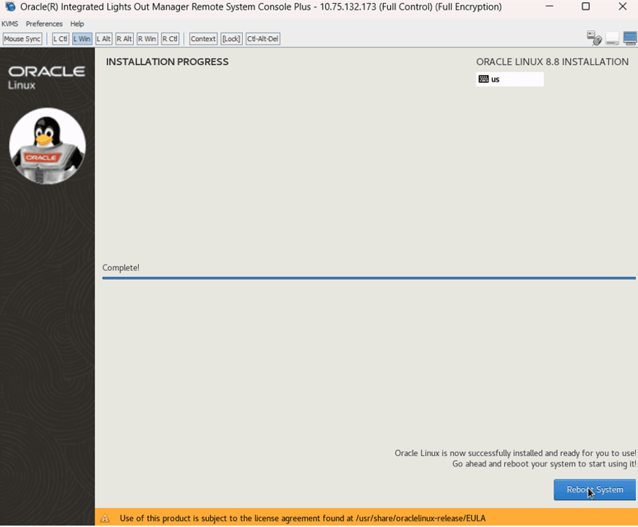 Installation progress Installation progress