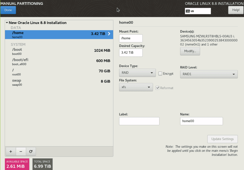 Manual partitioning boot Manual partitioning boot