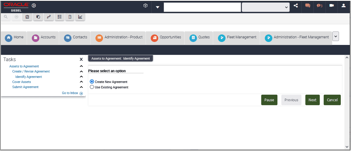 Example of a Siebel Task View: This image is described in the surrounding text.