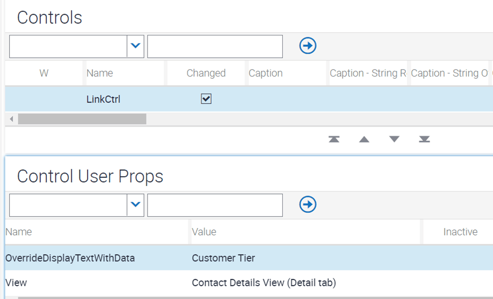 Sample configuration for the LinkCtrl control: This image is described in the surrounding text.