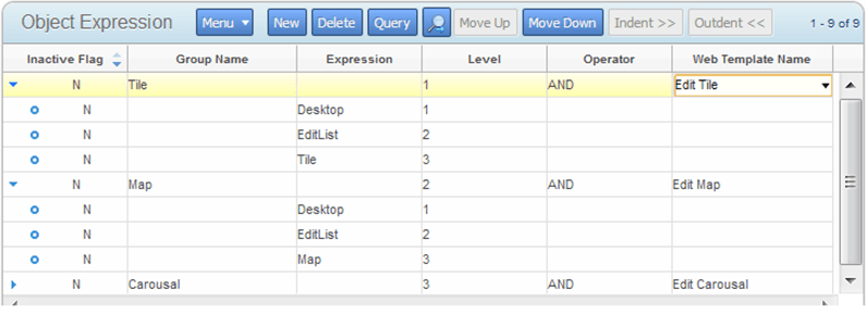 Object list configuration
