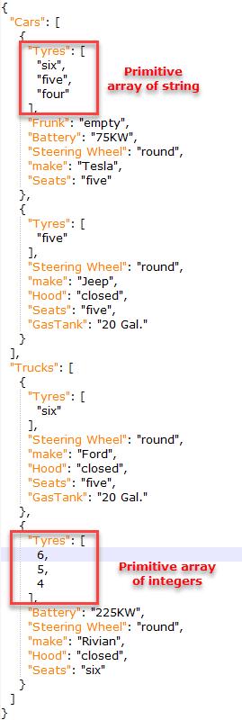 JSON produced from the escript