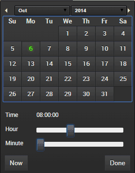 Example of the Calendar Control: This image is described in the surrounding text.