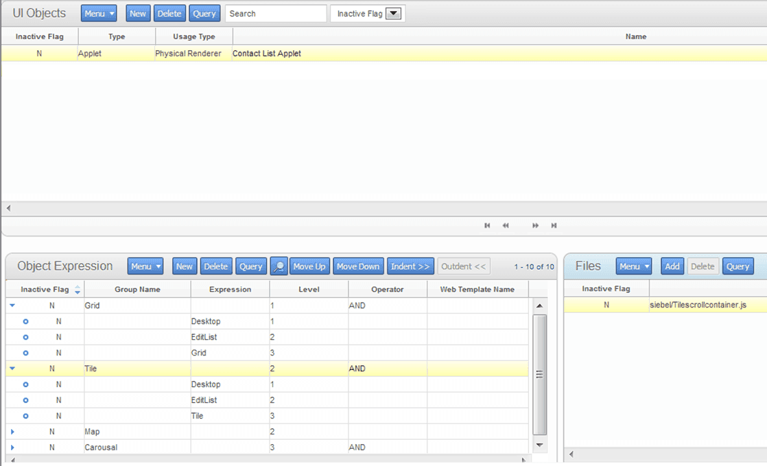 Manifest Administration screen