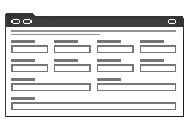 Generic Layout of the Applet List Edit (Edit/New/Query) Template. This image of a generic layout of an applet List Edit Web template has four columns with label and field pairs. Field and label pairs span one, two, or four columns.