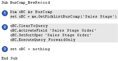This figure provides an example of declaring an object as a Siebel CRM Object Type.