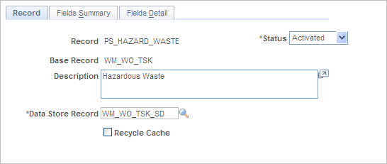 Define Record - Record page