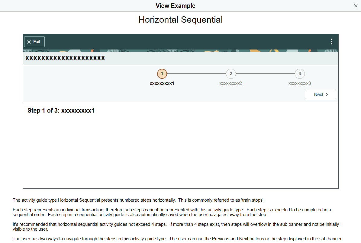 View Example page: Horizontal Sequential example