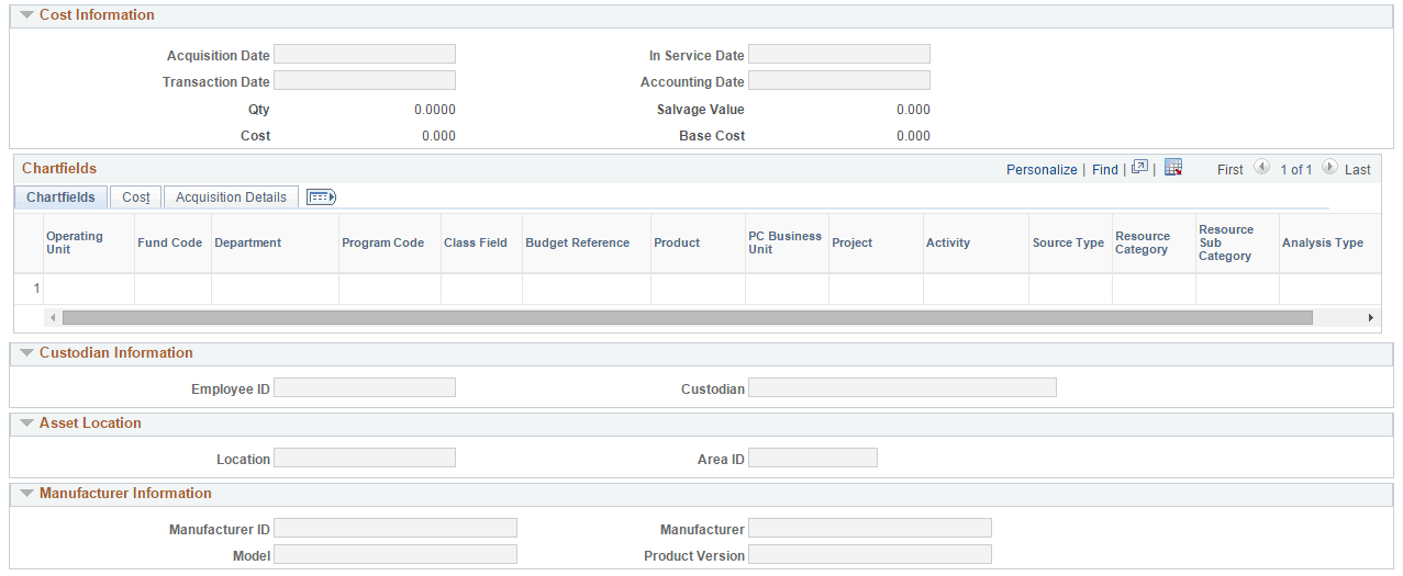 Asset Unitization - TO Asset Page (2 of 2)