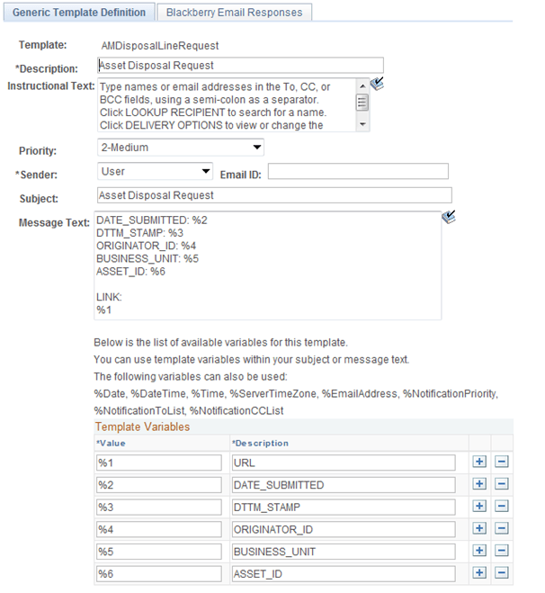 Generic Template Definition - Request