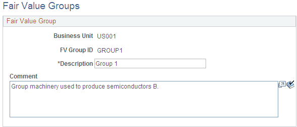 Fair Value Groups page