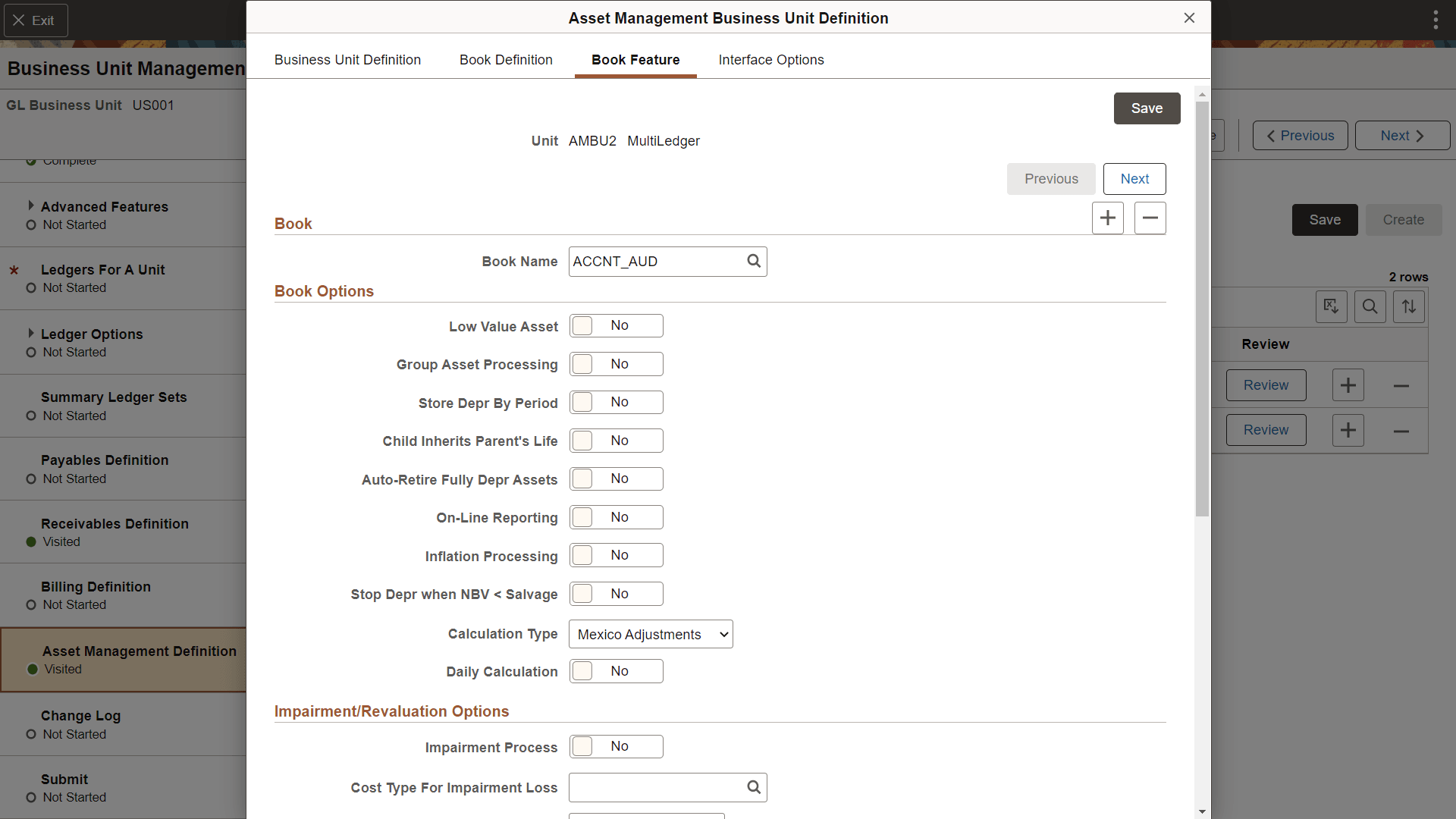 Business Unit Management - Book Feature page
