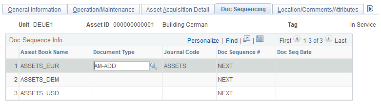 Doc Sequencing page