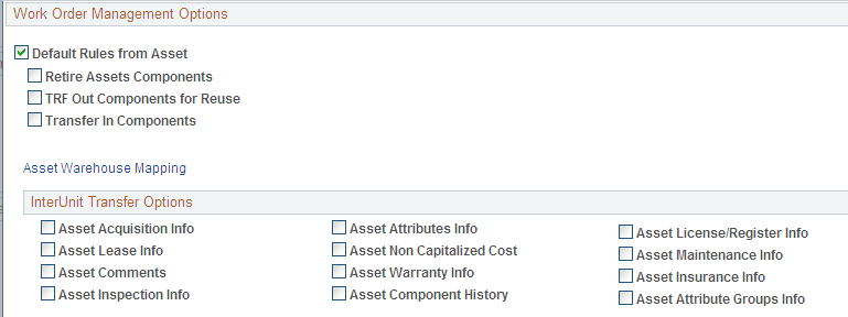 Work Order Management page