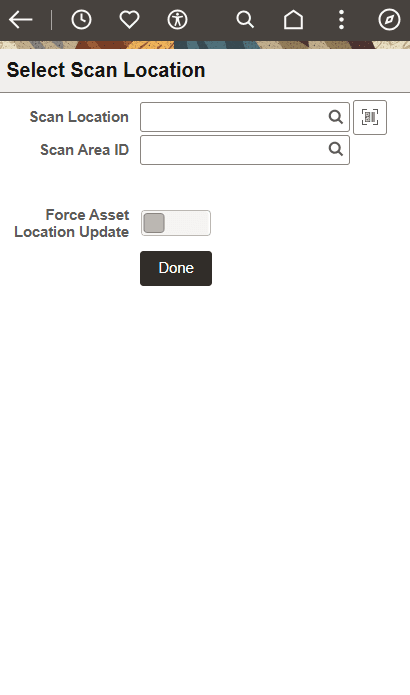Select Scan Location page on Smartphone
