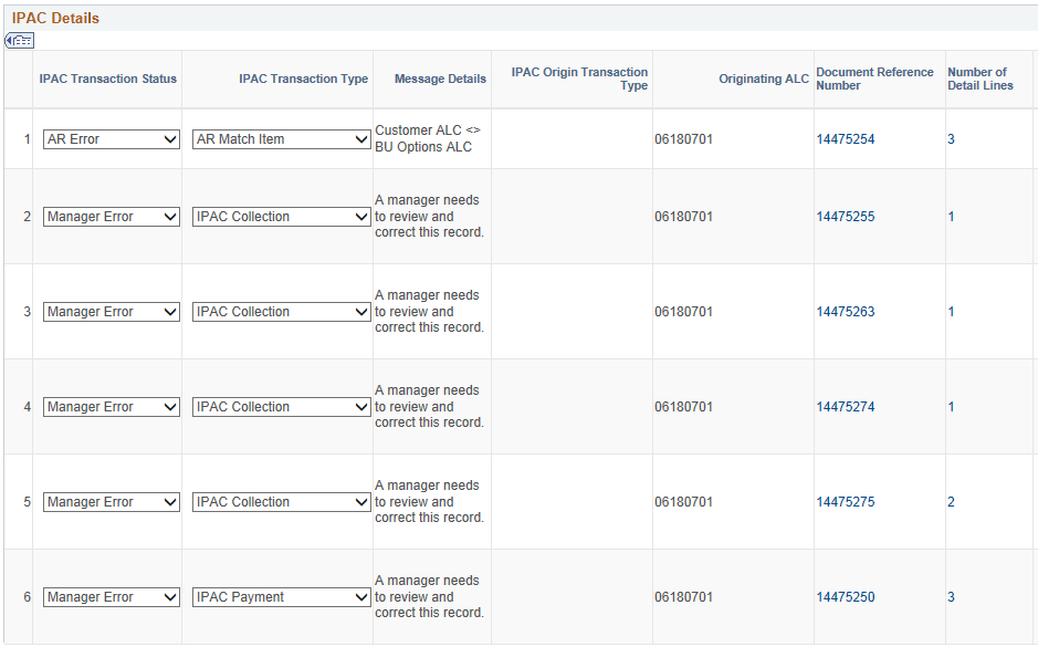 IPAC Manager Workbench page - IPAC Details (1 of 3)