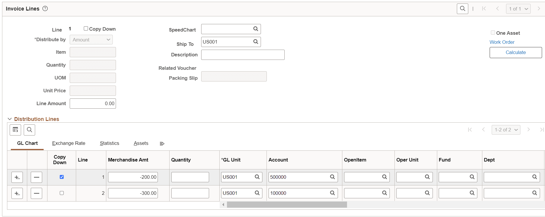 Invoice Information Page Journal Voucher (2 of 2)