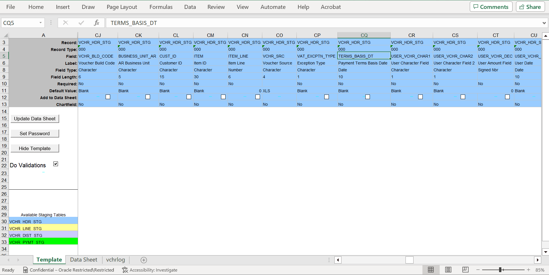 Spreadsheet Voucher - Template worksheet