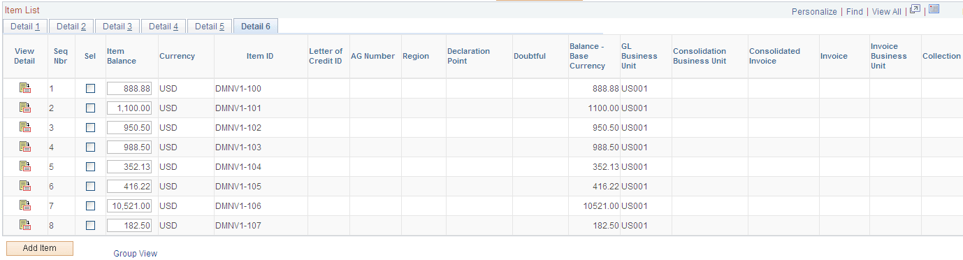 Maintenance Worksheet - Worksheet Application page (Detail 6 tab)