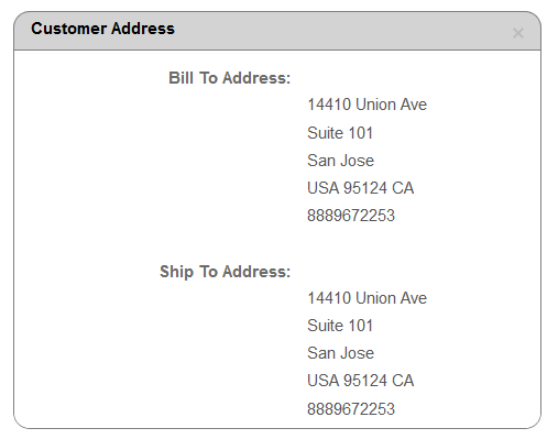 Customer Address Pagelet