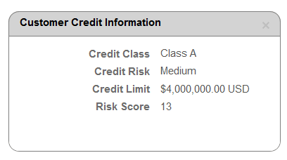 Customer Credit Information Pagelet