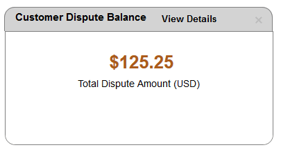 Customer Dispute Balance Pagelet