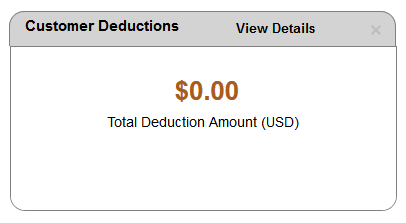 Customer Deductions Pagelet