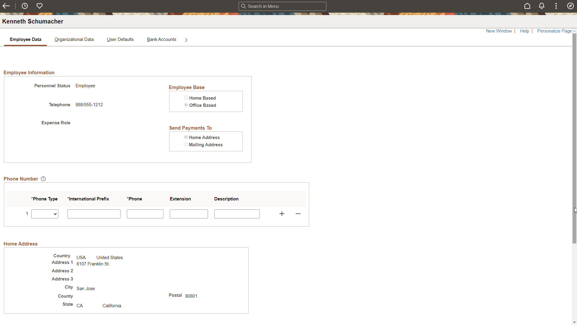 Employee Data (from Employee Self-Service)