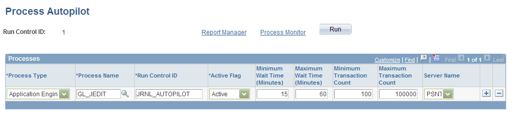 Process Autopilot page