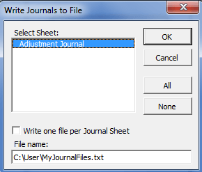 Write Journal to File page