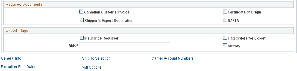 Sponsors - Ship To Options page (2 of 2)