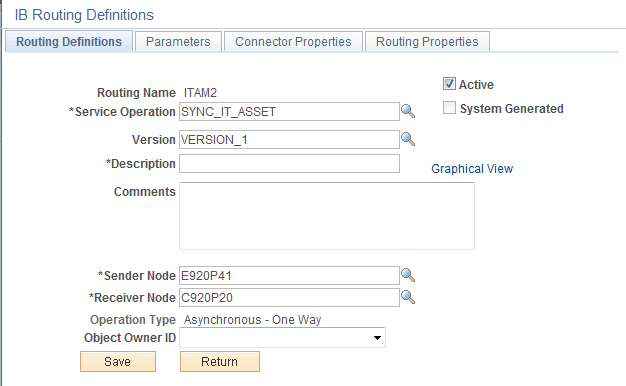 Create Routing (Financials to CRM) Page