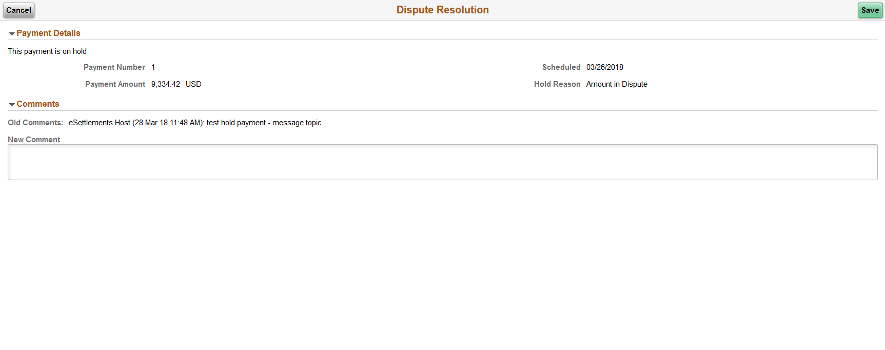 Dispute Resolution page