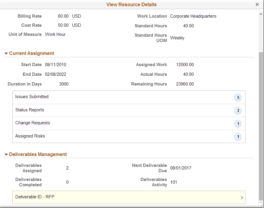 View Resource Details page (2 of 2)
