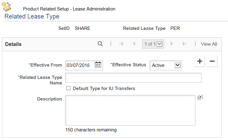 Related Lease Type page