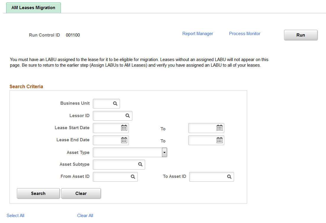 AM Leases Migration page (1 of 2)