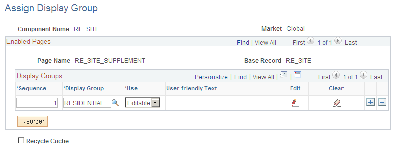 Assign Display Group page