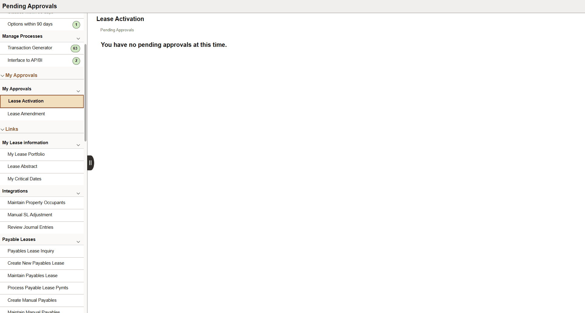 Lease WorkCenter - My Approvals
