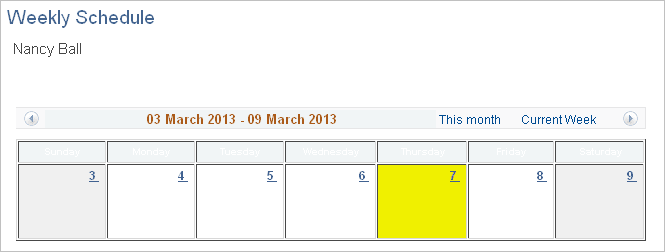 Weekly Schedule page
