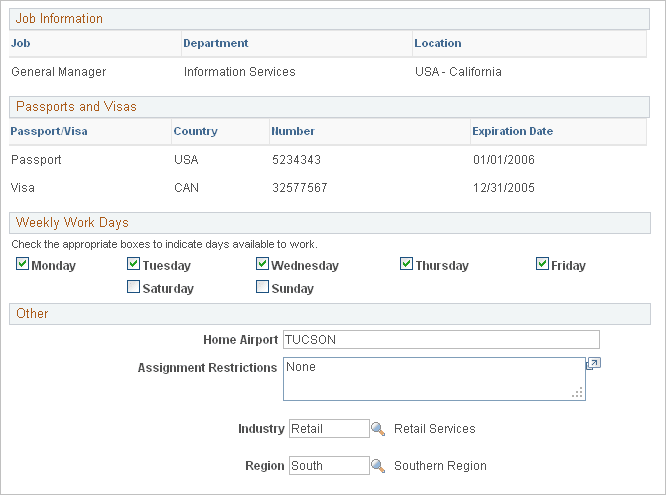 Profiles - General Info page (2 of 2)
