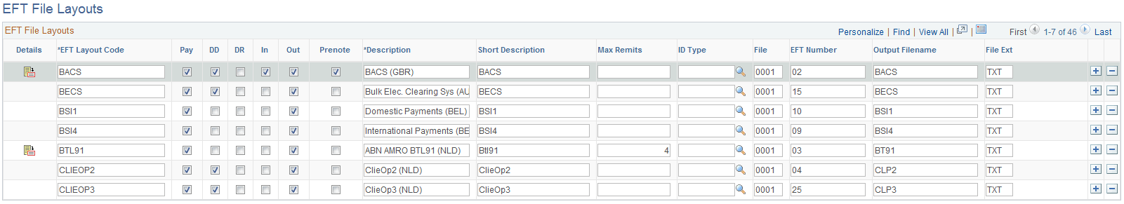 EFT File Layouts page