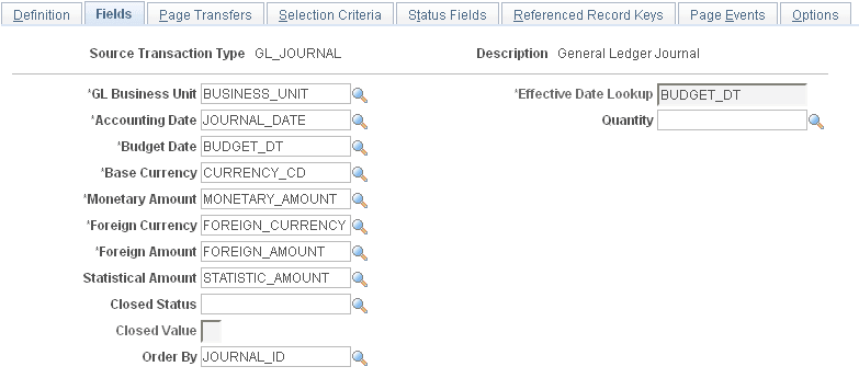 Source Transaction - Fields page
