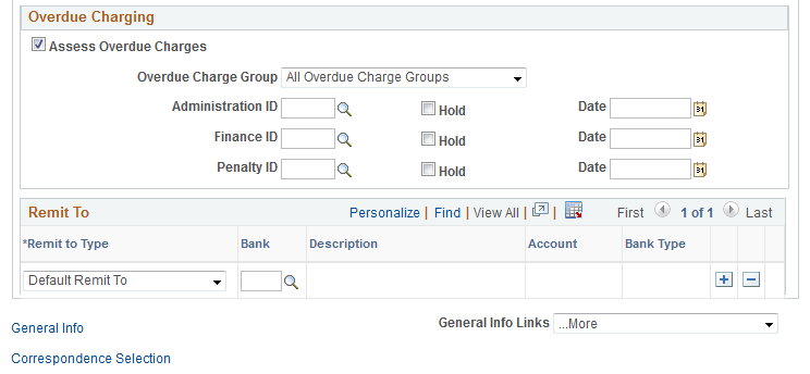 General Information - Correspondence Options page (2 of 2)