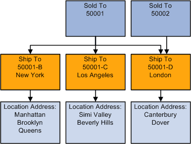 Multiple processing options for multiple ship to addresses and location
